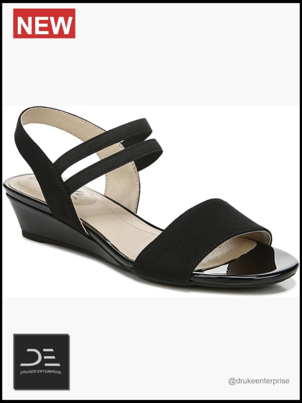 Wedge Sandals Elastic Straps Slip On Comfort Platform Heels